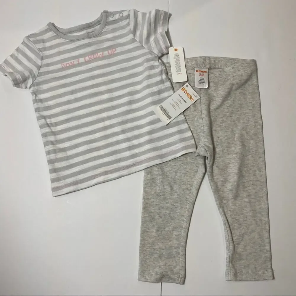 Gymboree Don’t Grow Up casual outfit top pants NWT 2pc Set 12-18 mos